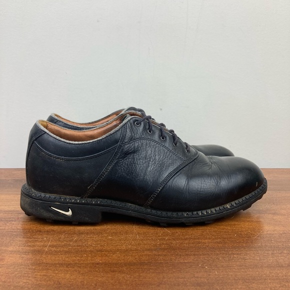 Nike Golf Shoes Mens Size US MENS 9.5 Color Black Leather Low Top Lace Up - Picture 4 of 11